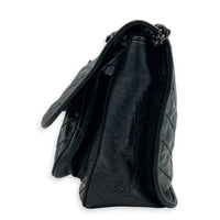 Niki Medium Black Shoulder Bag in Calfskin, Silver hardware