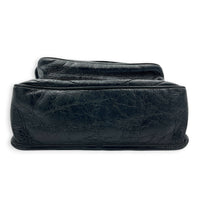 Niki Medium Black Shoulder Bag in Calfskin, Silver hardware