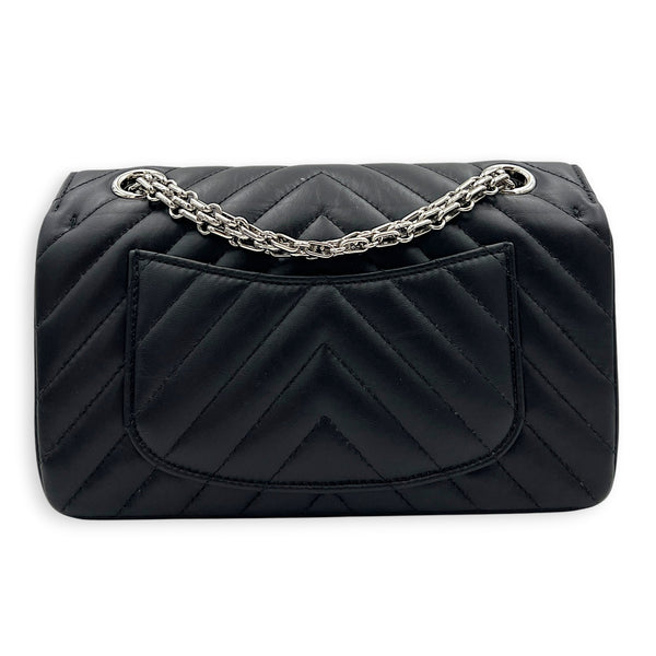 2.55 Shoulder Bag Black in Calfskin, Silver hardware