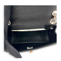 2.55 Shoulder Bag Black in Calfskin, Silver hardware