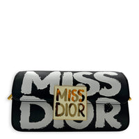 Miss Dior Graffiti Shoulder Bag Black in Calfskin, Gold hardware
