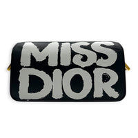 Miss Dior Graffiti Shoulder Bag Black in Calfskin, Gold hardware