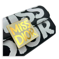 Miss Dior Graffiti Shoulder Bag Black in Calfskin, Gold hardware