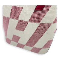 Cabas H En Biais White in Canvas, Silver hardware