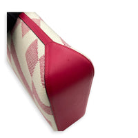 Cabas H En Biais White in Canvas, Silver hardware