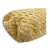 Jodie Shoulder Bag Beige in Suede Leather, Gold hardware