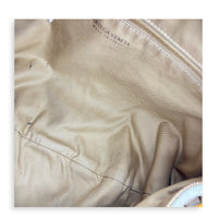 Jodie Shoulder Bag Beige in Suede Leather, Gold hardware