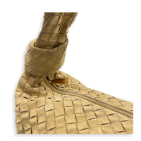 Jodie Shoulder Bag Beige in Suede Leather, Gold hardware