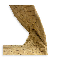 Jodie Shoulder Bag Beige in Suede Leather, Gold hardware