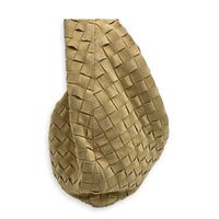 Jodie Shoulder Bag Beige in Suede Leather, Gold hardware