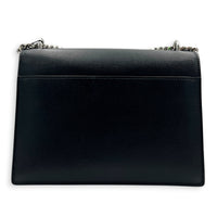 Sunset Black Shoulder Bag in Calfskin, Silver hardware