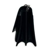 Sunset Black Shoulder Bag in Calfskin, Silver hardware