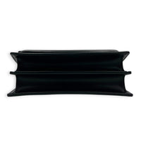 Sunset Black Shoulder Bag in Calfskin, Silver hardware