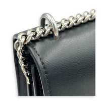 Sunset Black Shoulder Bag in Calfskin, Silver hardware