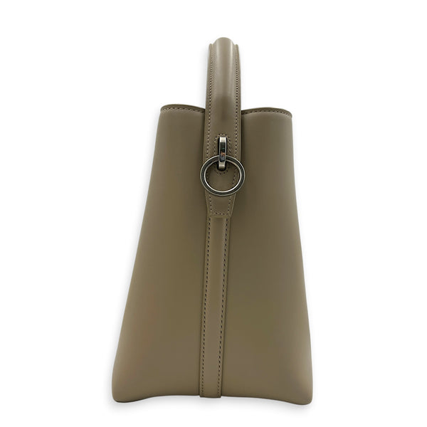 Le 37 Top Handle Bag Beige in Calfskin, Silver hardware