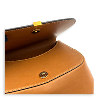 Voltaire Top Handle Bag Brown in Calfskin, Gold hardware