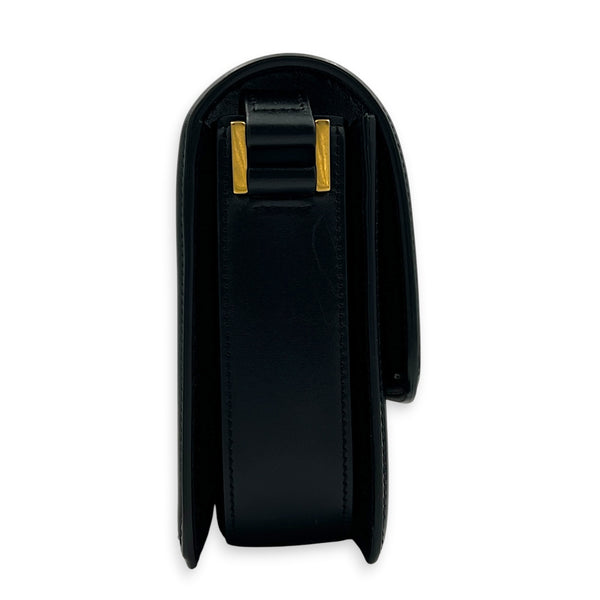 Solferino Shoulder Bag Black in Calfskin, Gold hardware