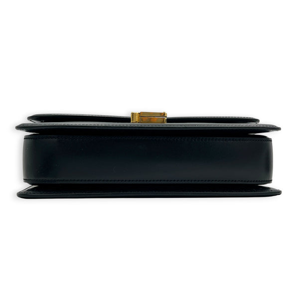 Solferino Shoulder Bag Black in Calfskin, Gold hardware