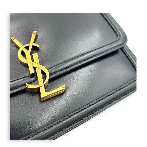 Solferino Shoulder Bag Black in Calfskin, Gold hardware