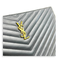 Cassandre Black Pouch in Calfskin, Gold hardware