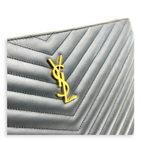 Cassandre Black Pouch in Calfskin, Gold hardware