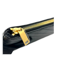 Cassandre Black Pouch in Calfskin, Gold hardware