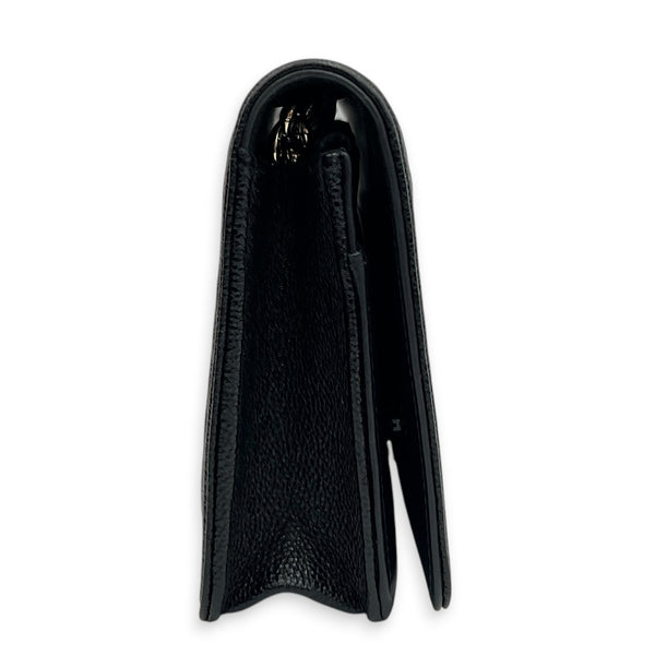 Boy Wallet On Chain Black in Caviar Leather, Gold hardware