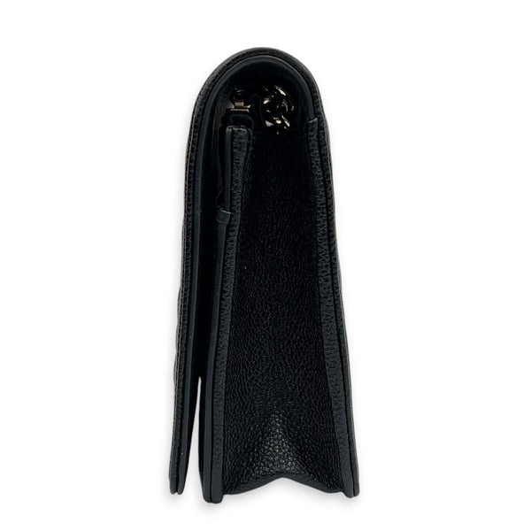Boy Wallet On Chain Black in Caviar Leather, Gold hardware