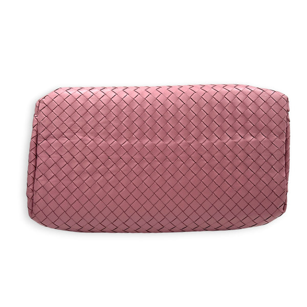 Intrecciato Top Handle Bag Pink in Calfskin, Gunmetal hardware