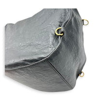 Motorcycle Convertible Grey Backpack in Calfskin, Gold hardware
