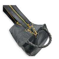 Motorcycle Convertible Grey Backpack in Calfskin, Gold hardware