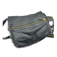 Motorcycle Convertible Grey Backpack in Calfskin, Gold hardware