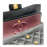 Classic Shoulder Bag Black in Caviar Leather, Gold hardware