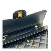 Classic Shoulder Bag Black in Caviar Leather, Gold hardware
