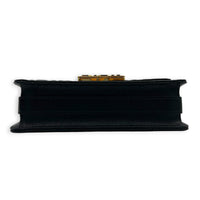 Miss Dior Allover Shoulder Bag Black in Calfskin, Gold hardware
