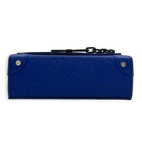 Steamer Wearable Wallet Shoulder Bag Blue in Taurillon Leather, Black hardware