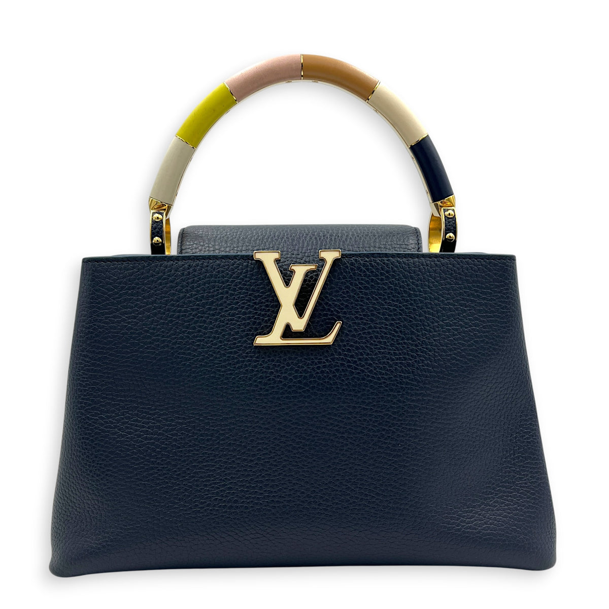 Capucines MM Kintsugi Top Handle Bag in Calfskin, Gold hardware