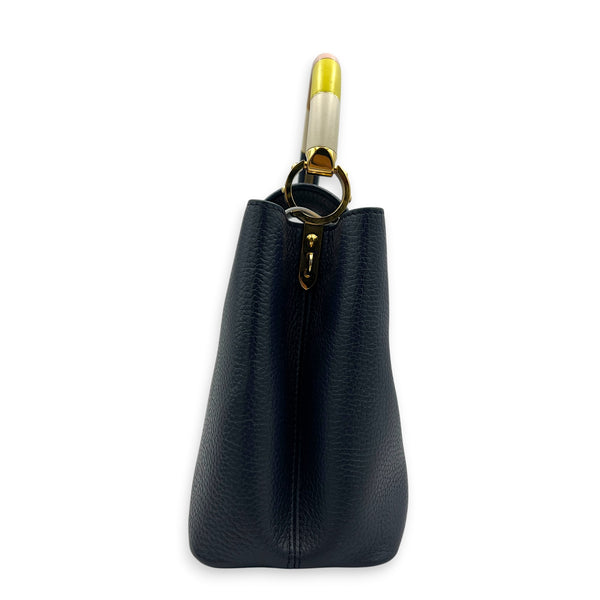 Capucines MM Kintsugi Top Handle Bag in Calfskin, Gold hardware