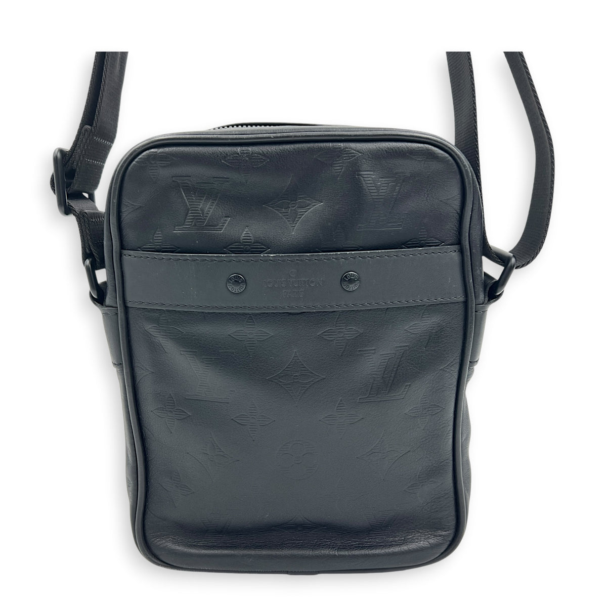 Danube Shoulder Bag Black in Calfskin, Black hardware