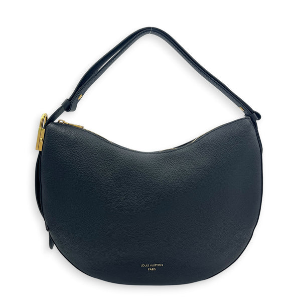 Low Key Cookie Shoulder Bag MM Black in Calfskin, Gold hardware