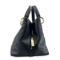 Chic Shopping Black Top Handle Bag in Calfskin, Gold hardware
