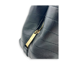 Chic Shopping Black Top Handle Bag in Calfskin, Gold hardware