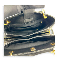 Chic Shopping Black Top Handle Bag in Calfskin, Gold hardware