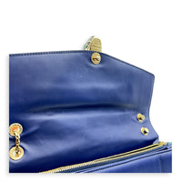 Serpenti Forever Shoulder Bag Blue in Calfskin, Gold hardware