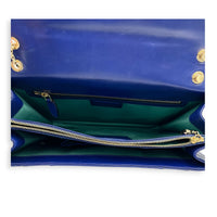 Serpenti Forever Shoulder Bag Blue in Calfskin, Gold hardware
