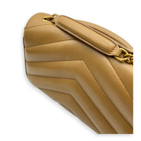 Loulou Shoulder Bag Beige in Lambskin, Gold hardware