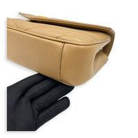 Loulou Shoulder Bag Beige in Lambskin, Gold hardware