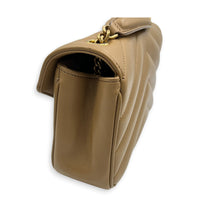 Loulou Shoulder Bag Beige in Lambskin, Gold hardware
