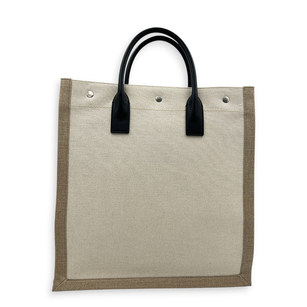 Rive Gauche Tote Bag Beige in Canvas, Silver hardware