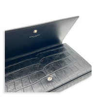 Cassandre Wallet On Chain Black in Calfskin, Silver hardware